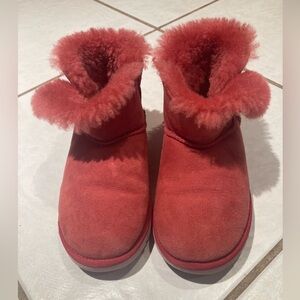 UGG Kids Red Furry Boots